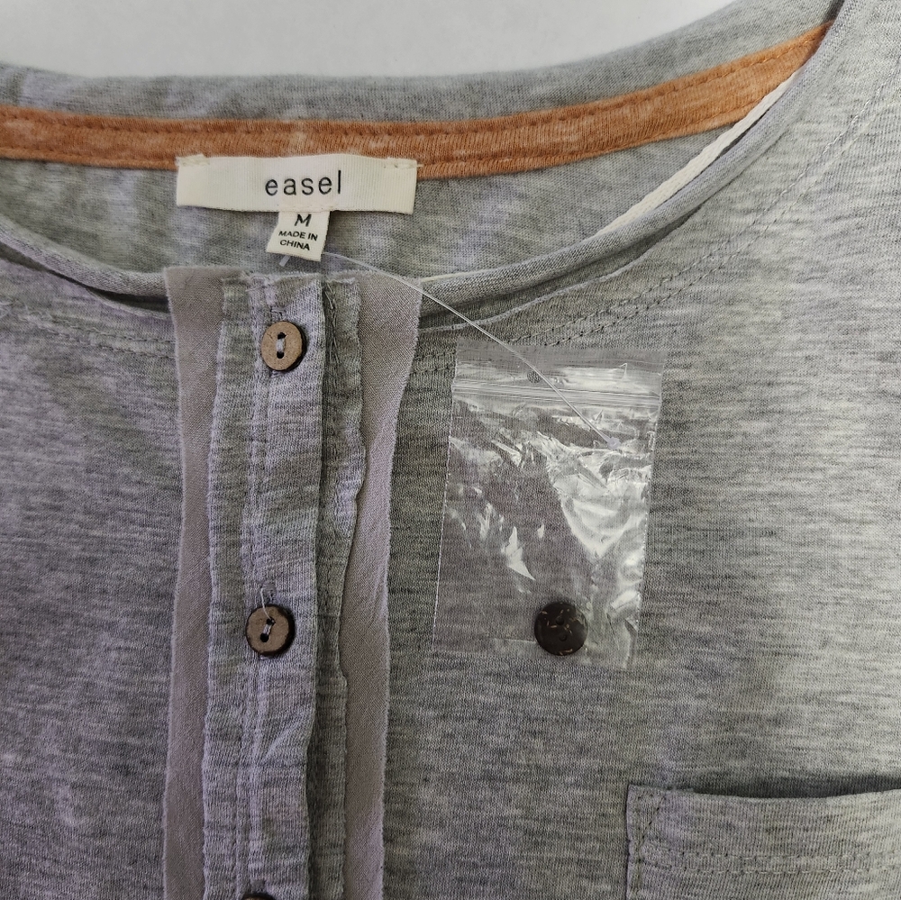 NWT   Easel   Women's S   Henley Tunic   Top   Gray & Orange - Picture 14 of 14